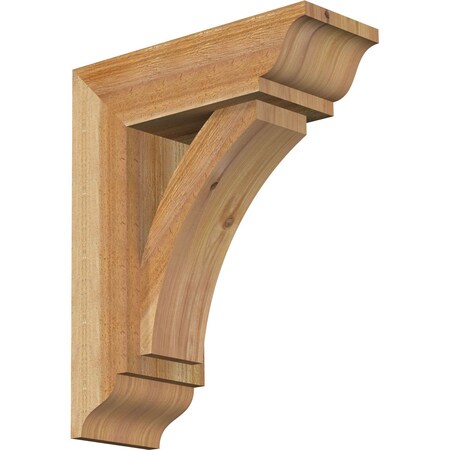Ekena Millwork Thorton Traditional Rough Sawn Bracket w/ Offset Brace, Western Red Cedar, 6"W x 16"D x 20"H BKT0604X16X20THR01RWR